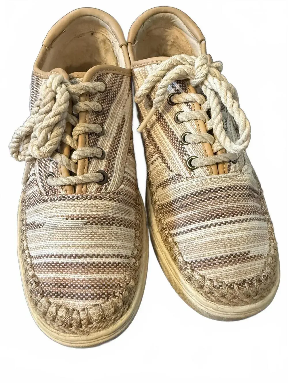UGG Australia Eyan II Sneakers Women's Size 8.5 Beige Canvas Espadrille Shoes